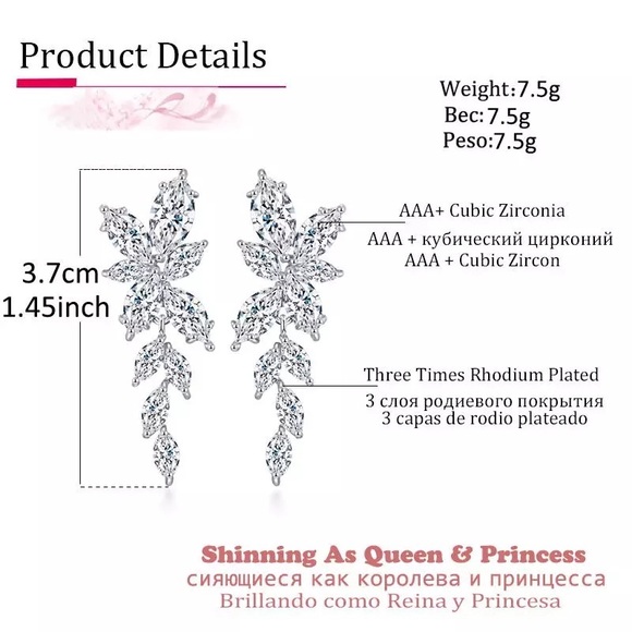 Anthro Fine Mini Marquise Crystal Large Long Leaf Shaped Pendant Necklace Wheat - Picture 9 of 11